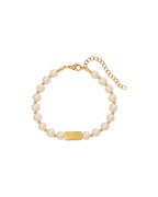 Pulsera Trenza Nacarada en acero inoxidable con PVD oro 18K