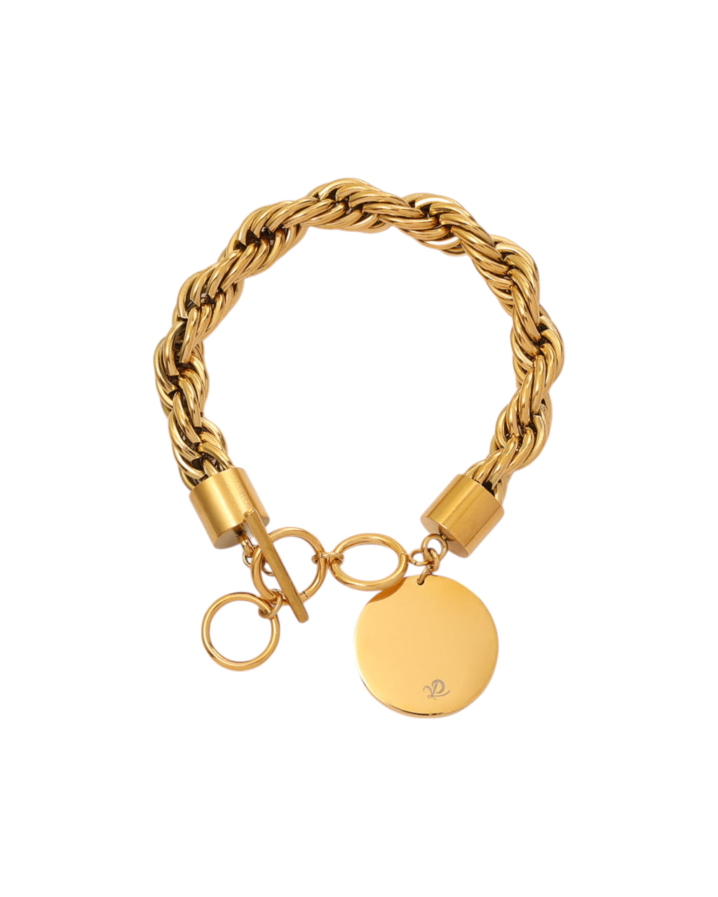 Pulsera Trenza Luminar en acero inoxidable con PVD oro 18K