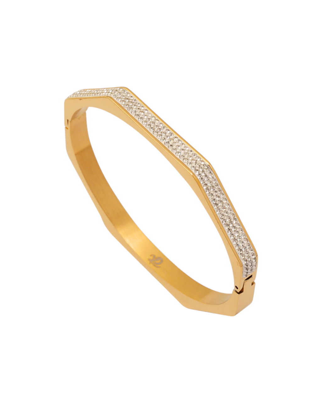 Pulsera Eje Luminar en acero inoxidable con PVD oro 18K