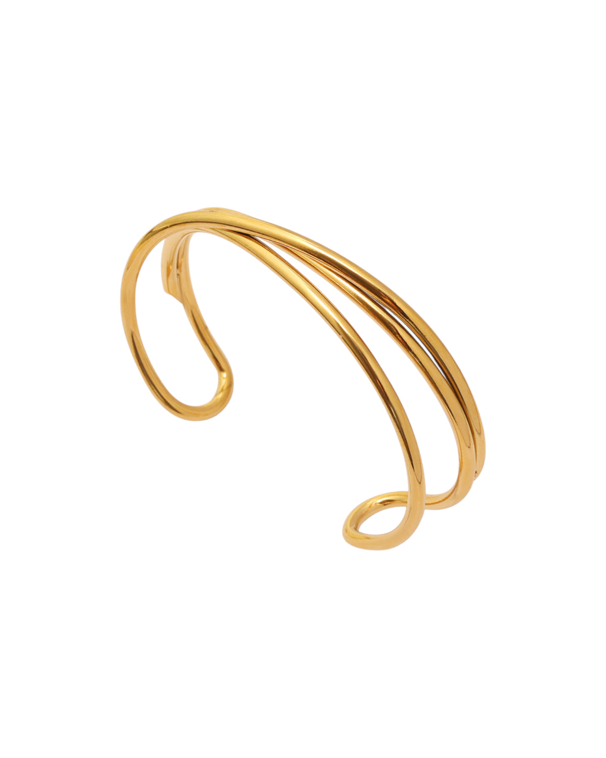 Pulsera Órbitas Doradas en acero inoxidable con PVD oro 18K