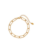 Pulsera Eslabón Horizonte en acero inoxidable con PVD oro 18K