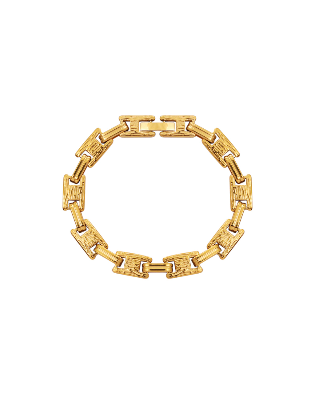 Pulsera Brazalete Enlace en acero inoxidable con PVD oro 18K