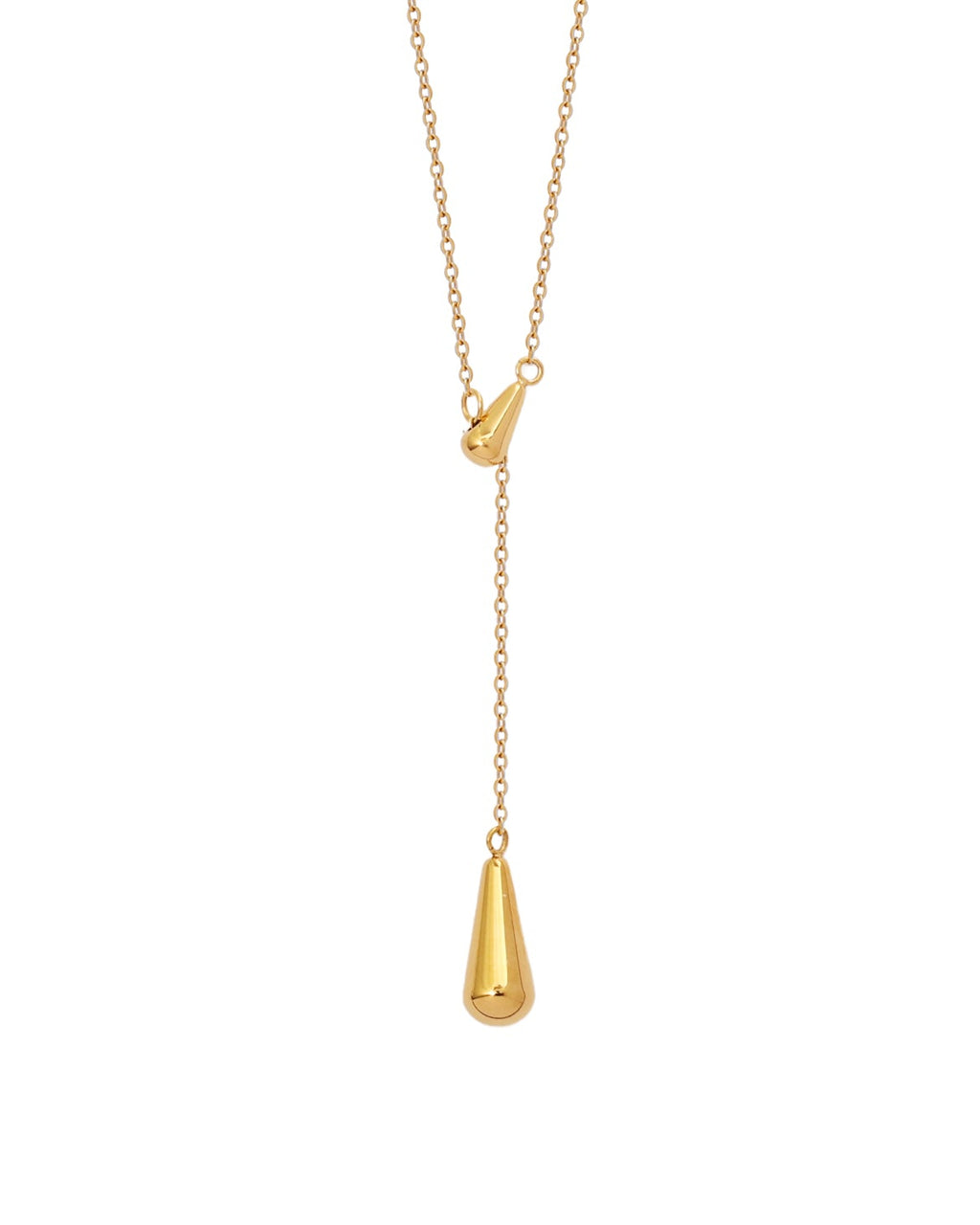 Collar Gota Dorada en acero inoxidable con PVD oro 18K