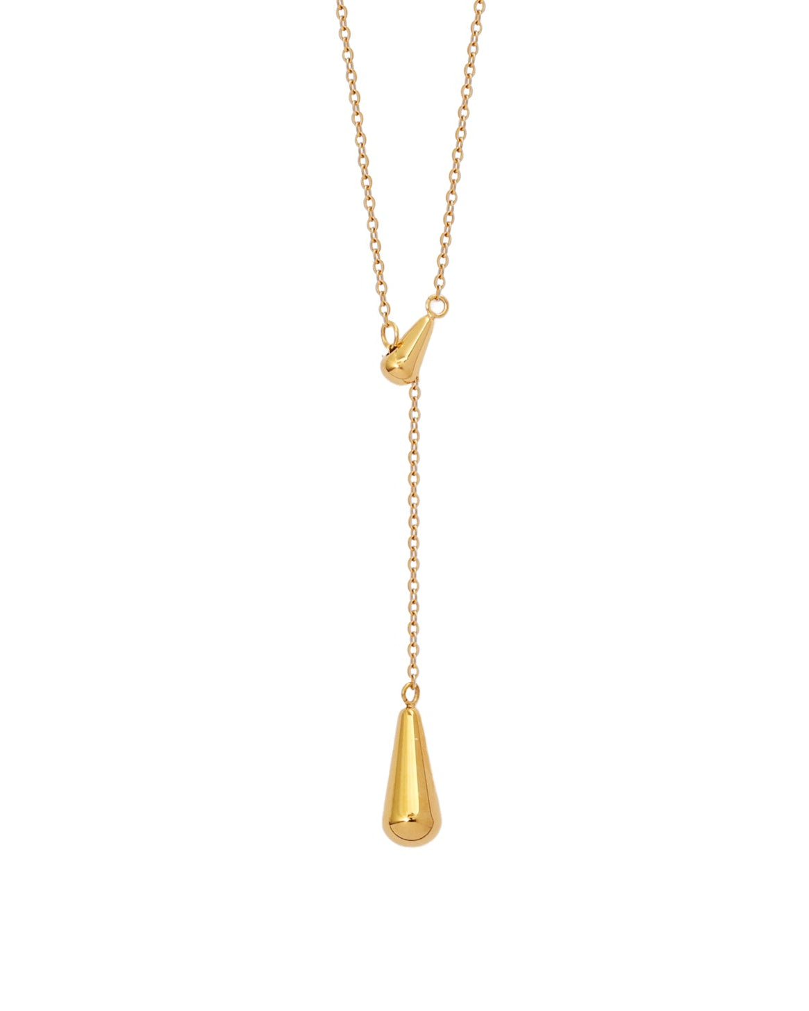 Collar Gota Dorada en acero inoxidable con PVD oro 18K