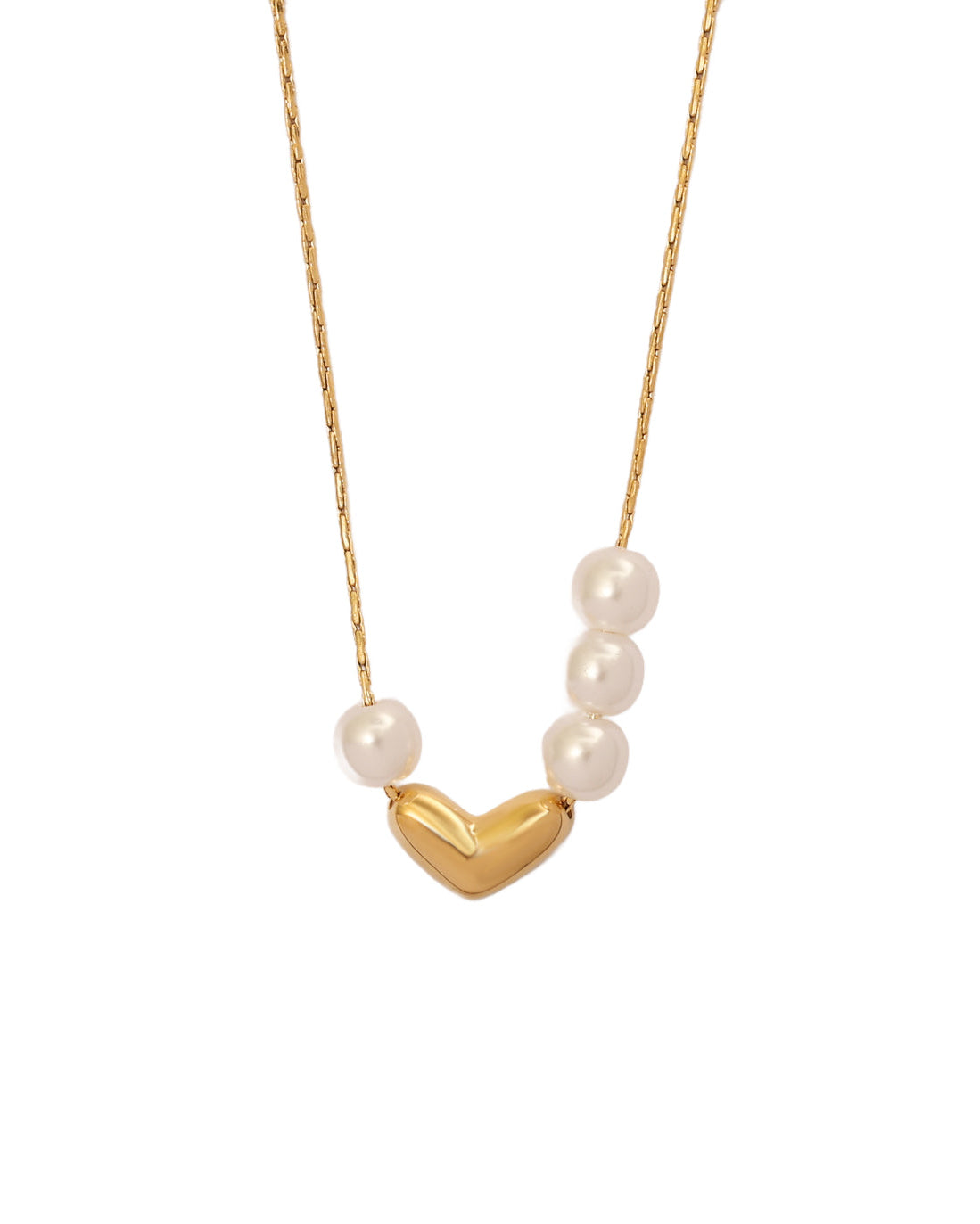 Collar Latido de Perla en acero inoxidable con PVD oro 18K
