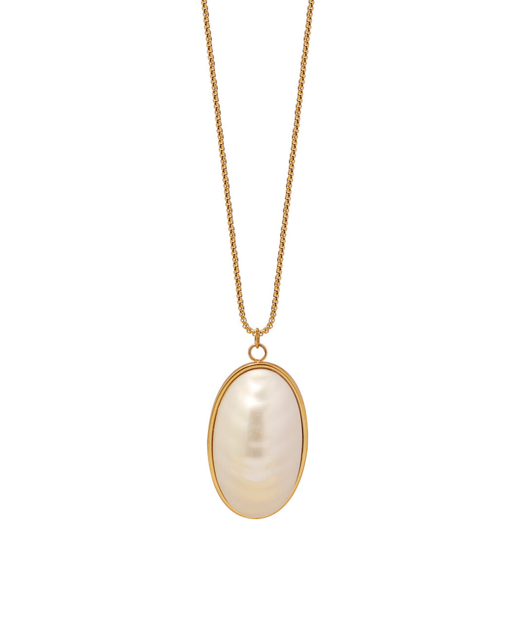 Collar Óvalo Lunar en acero inoxidable con PVD oro 18K