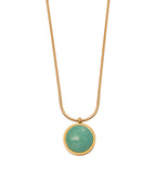 Collar Halo Esmeralda en acero inoxidable con PVD oro 18K
