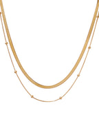 Collar Dúo Serpentina en acero inoxidable con PVD oro 18K