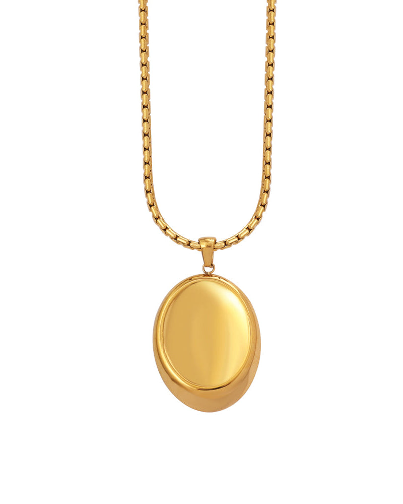 Collar Espejo del Alba en acero inoxidable con PVD oro 18K