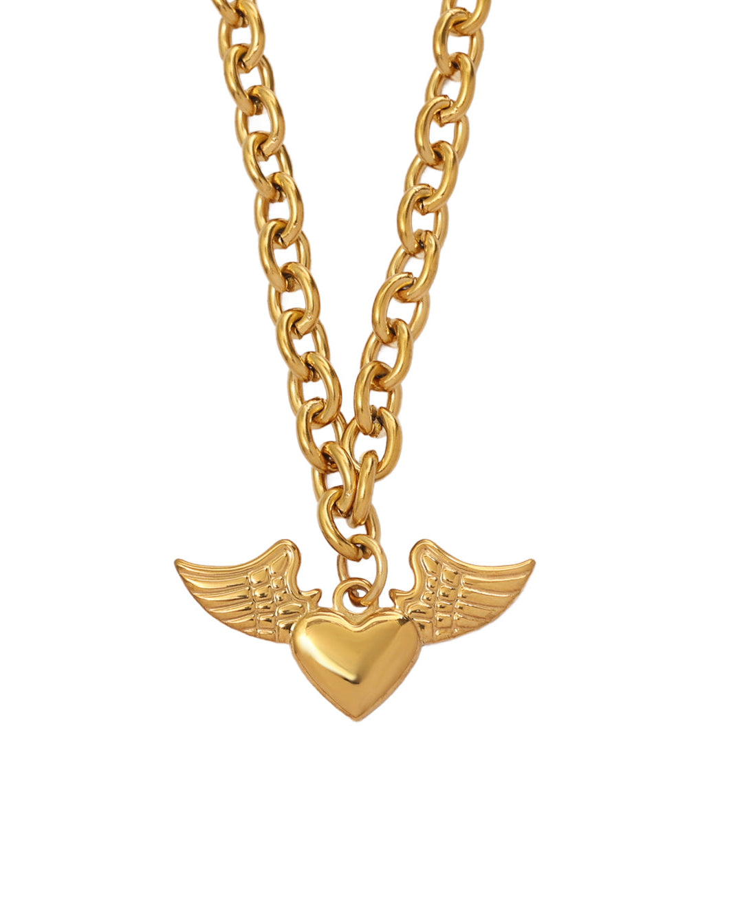Collar Alas del Alba en acero inoxidable con PVD oro 18K