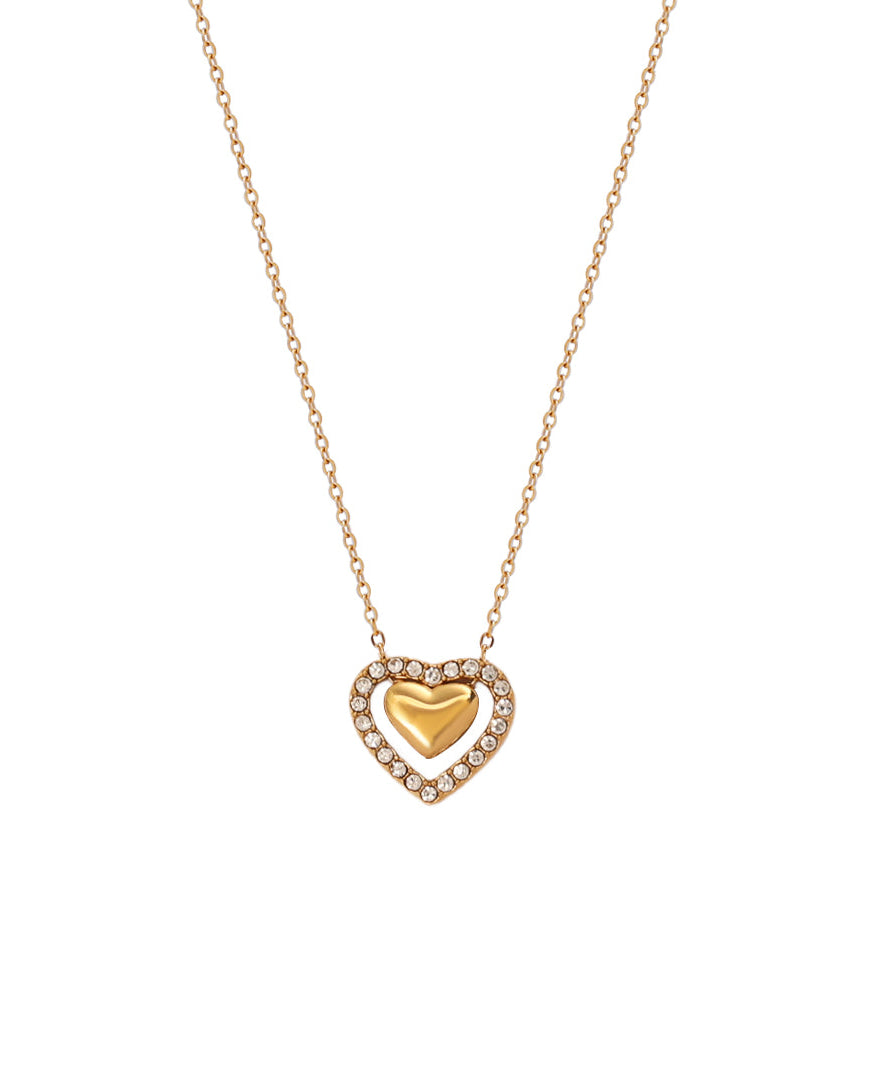 Collar Aurora Prisma en acero inoxidable con PVD oro 18K