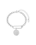 Pulsera Medallón del Alba plateada en acero inoxidable 316L de Xihe By Dm