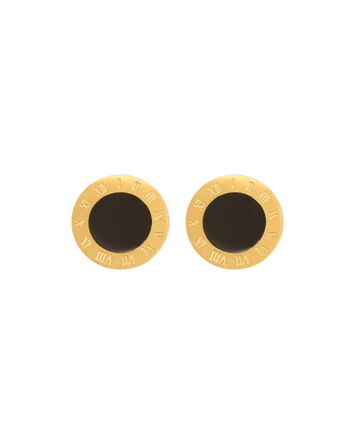 Aretes Nocturno Aros en acero inoxidable con PVD oro 18K