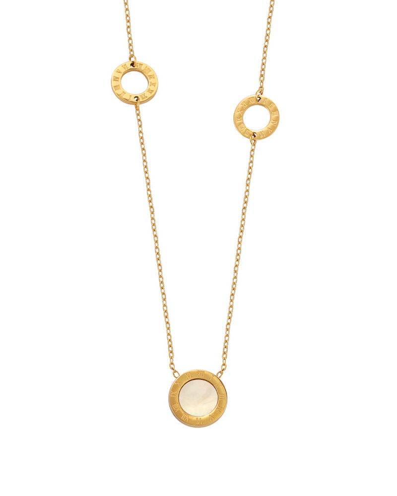 Collar Concha de Luz en acero inoxidable con PVD oro 18K