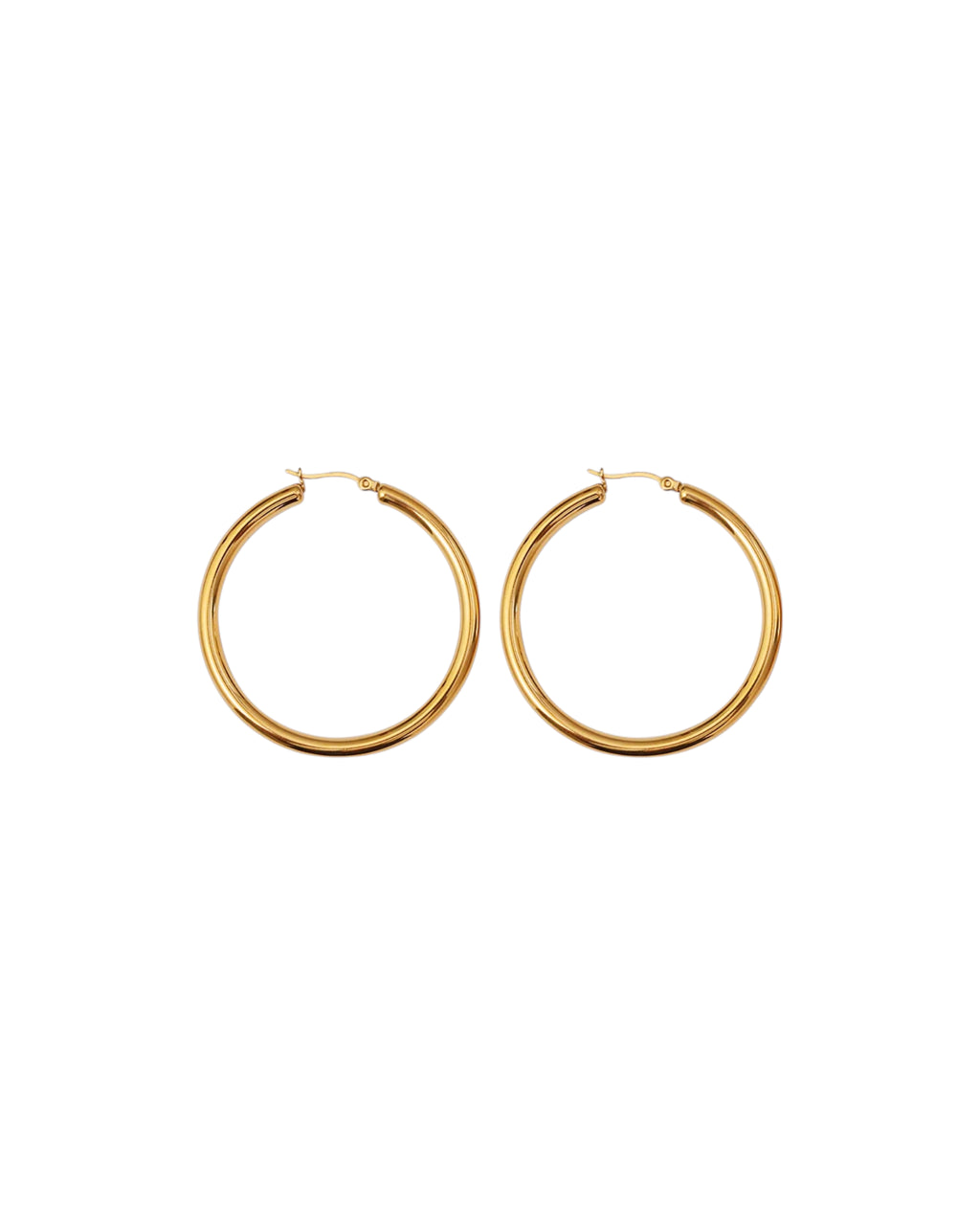 Aretes Cascada en acero inoxidable con PVD oro 18K