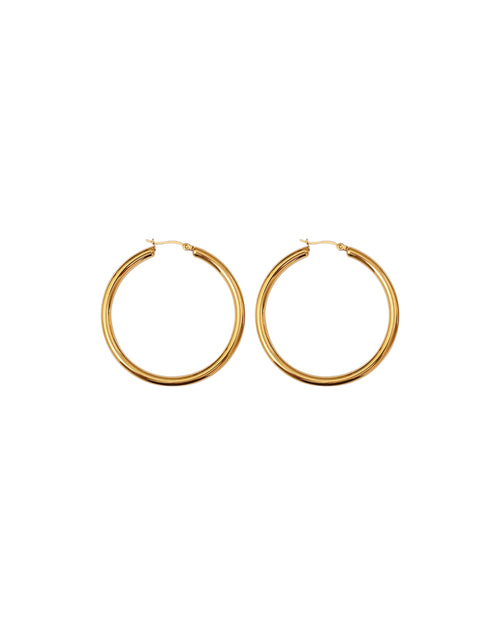 Aretes Cascada en acero inoxidable con PVD oro 18K