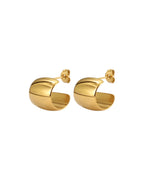 Aretes Solar en acero inoxidable con PVD oro 18K