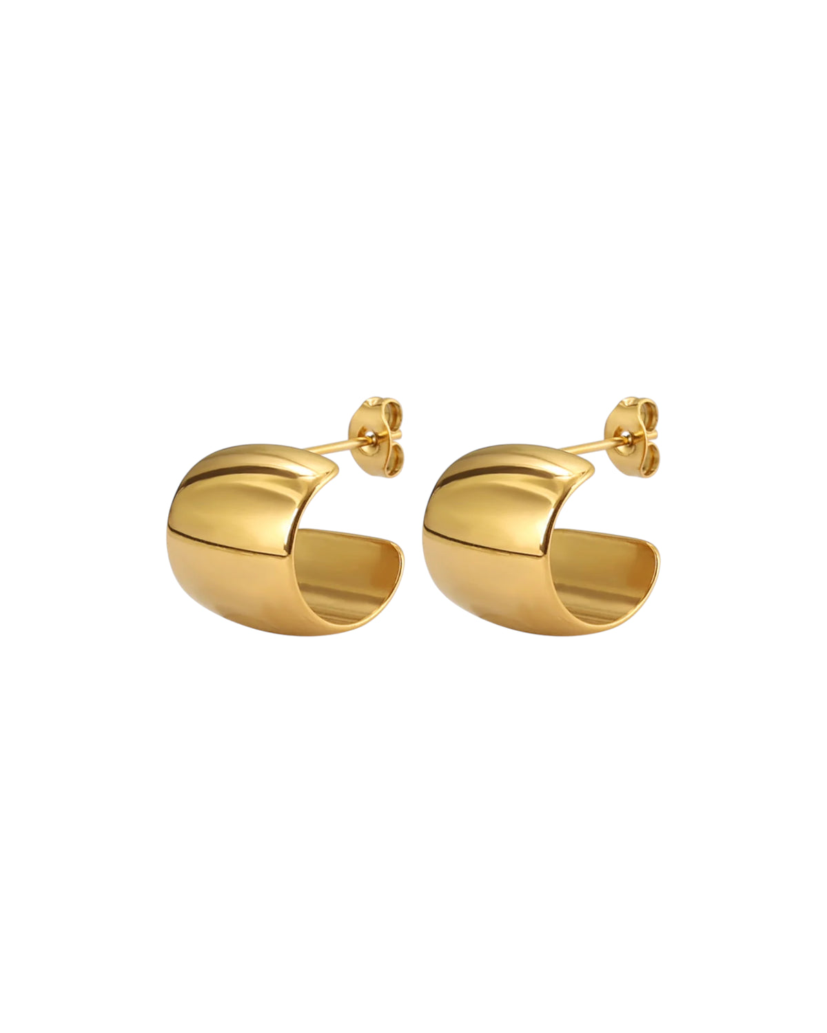 Aretes Solar en acero inoxidable con PVD oro 18K