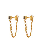 Aretes Chispa en acero inoxidable con PVD oro 18K
