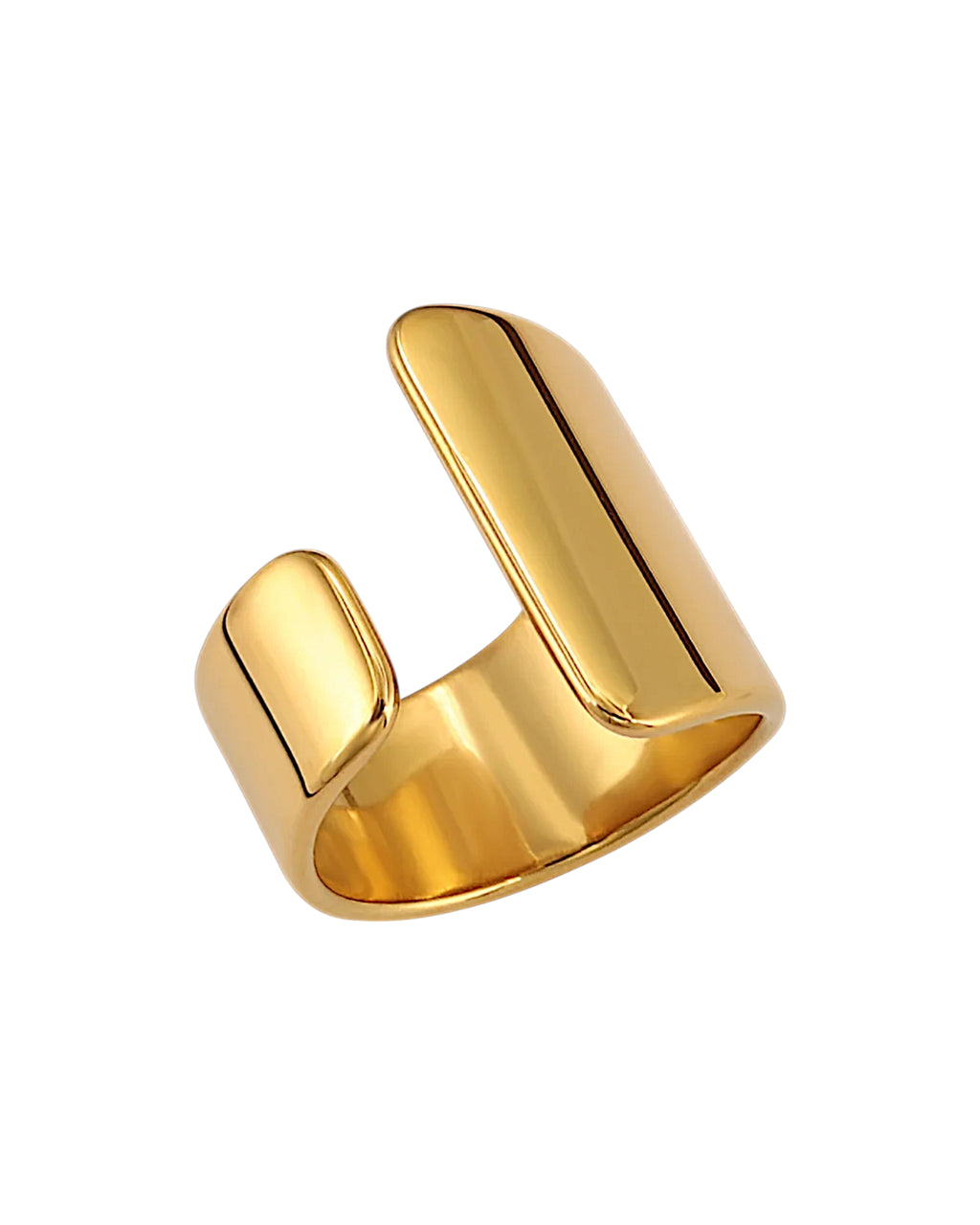 Anillo Pulso en acero inoxidable con PVD oro 18K