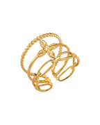 Anillo Órbita en acero inoxidable con PVD oro 18K