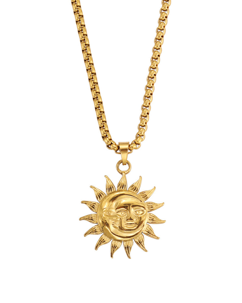 Collar Eclipse en acero inoxidable con PVD oro 18K