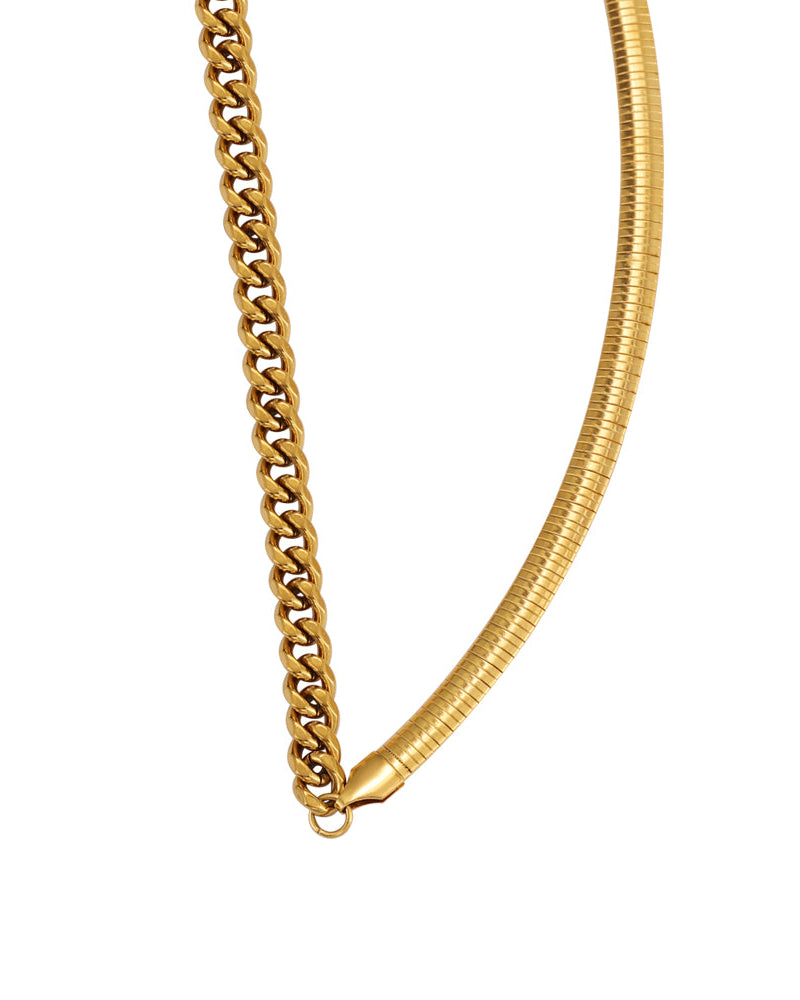 Collar Sendero en acero inoxidable con PVD oro 18K