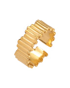 Anillo Aurora en acero inoxidable con PVD oro 18K