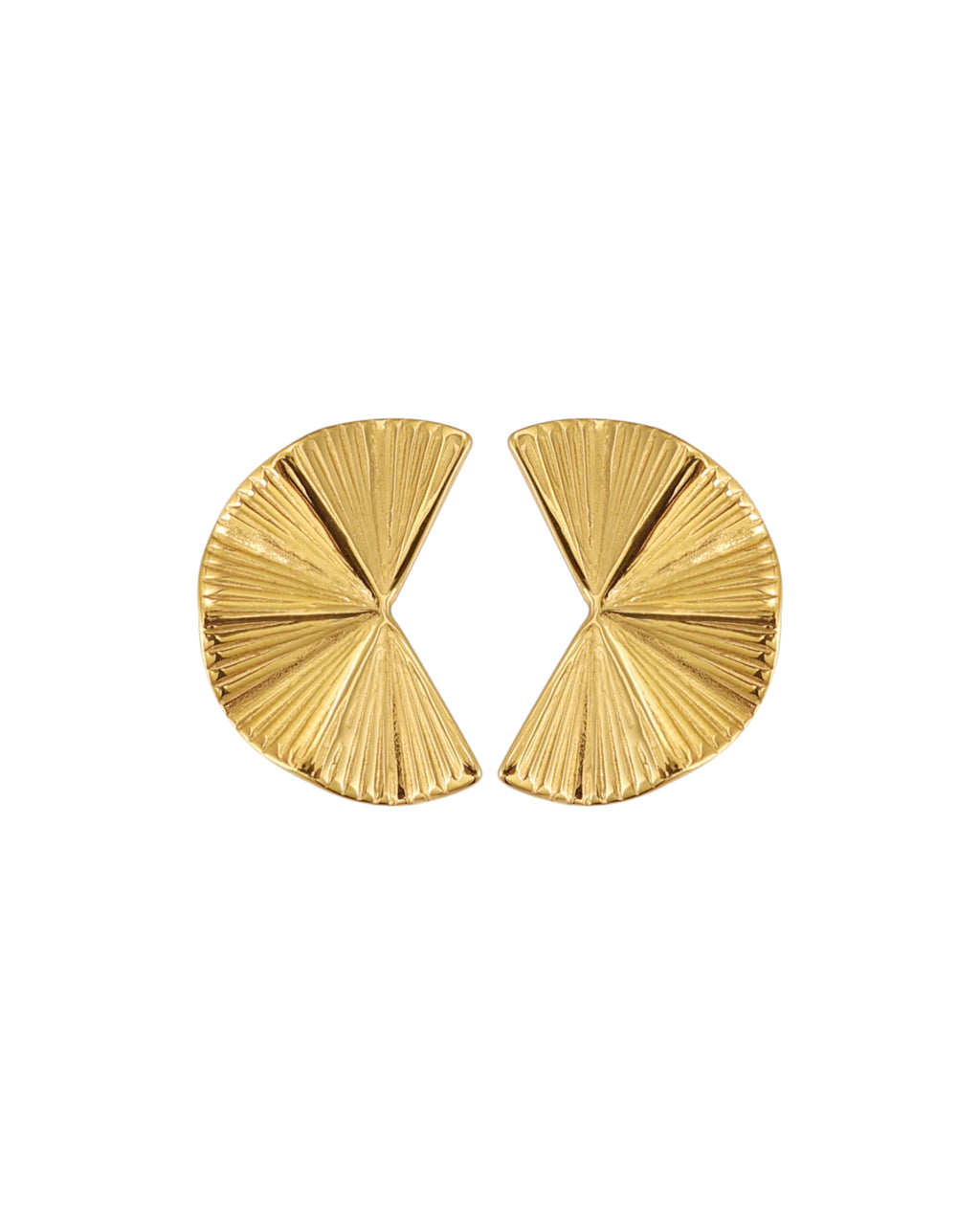 Aretes Elipse en acero inoxidable con PVD oro 18K