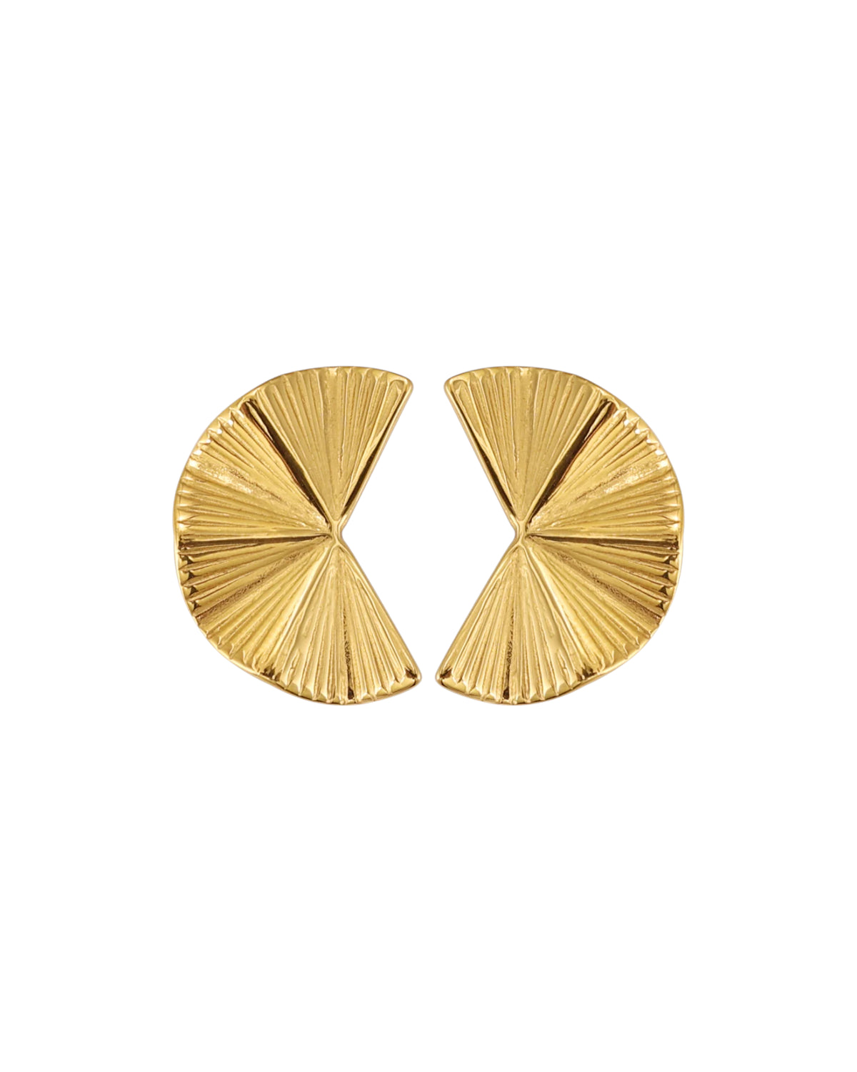 Aretes Elipse en acero inoxidable con PVD oro 18K